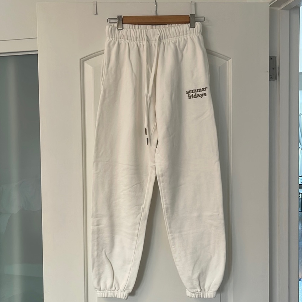 White Summer Fridays sweats size Medium